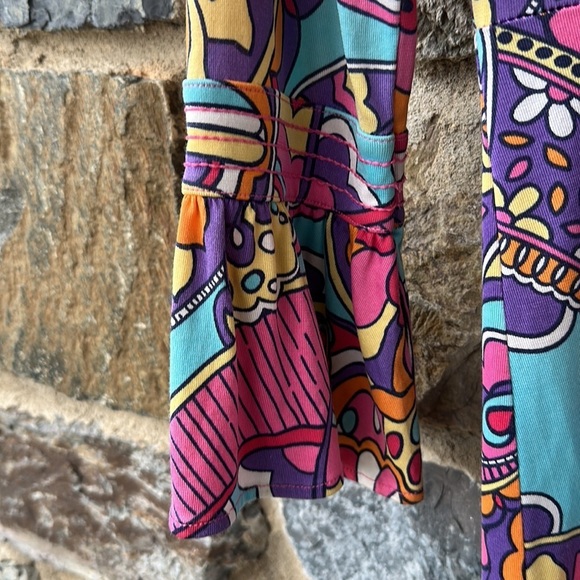 Lilly Pulitzer Silk Blend Women’s Butterfly Groovy Floral Bell Sleeve Dress - Picture 3 of 7